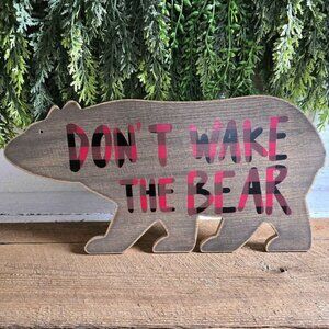 Red & Black Buffalo Check Don't Wake the Bear Primitive Cabin Northwoods Decor